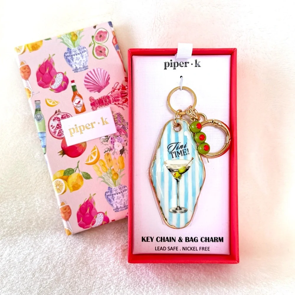 Viral Piper K “Tini Time!” Martini Key Chain / Bag Charm